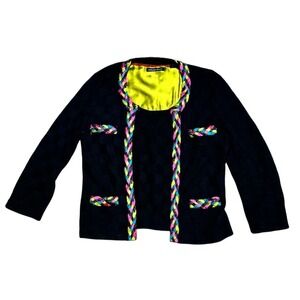 Michael‎ Simon Women's Vintage Cardigan Sweater PS Multicolor Open Front